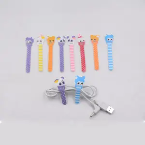 Fancy Design Cute Animal-shaped Pattern Cable Ties Eco-friendly T-Shape Hook And Loop Strap Cinch Straps