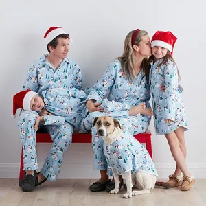Custom100 % cotone organico famiglia pigiama per cani pigiama per la famiglia abbinato al natale pigiama per la famiglia abbinato al pigiama per animali domestici e del proprietario