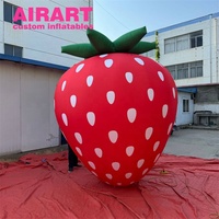 Magasin de fruits ouvert avec fraise gonflable, ballon de fraise gonflable LED pour l'affichage