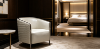 Fauteuil d'appoint de luxe pour hall d'hôtel, canapé individuel moderne pour projets commerciaux