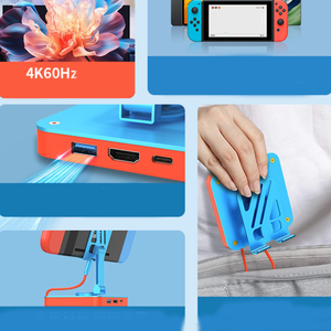 Convertidor DE VIDEO 4K HD de alta calidad, soporte de consola de juegos plegable giratorio, concentradores USB de carga PD para interruptor - Product Image 5