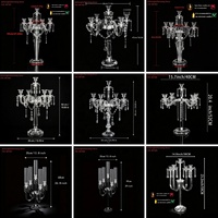 Porte-bougie à 5 bras en acrylique transparent, style nordique moderne et classique, de luxe, pour centre de table de mariage, banquet, fête ou dîner