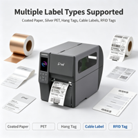 Printer Label Barcode Thermal 4 inci, Printer Ribbon Transfer Thermal, Printer Label Kecil untuk Keamanan & Kecerdasan