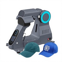 Mini presse à casquettes électrique automatique avec plaque chauffante incurvée et revêtue, base antidérapante, mode mémoire, pour transfert de vinyle sur casquettes