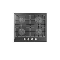 Cuisinière à gaz en verre 4 brûleurs 60cm Cuisinière à gaz intégrée pour appareil de cuisine