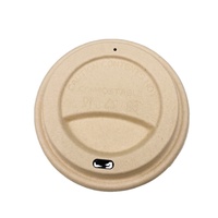 Couvercle de tasse de couvercle de café de pâte de bagasse de canne à sucre blanche et naturelle biodégradable pour tasses