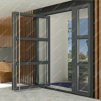 Sunnysky dernier design moderne villa portes d'entrée extérieures portes pivotantes en métal porte extérieure en acier pour la maison