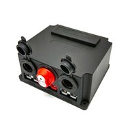Boîtier d'alimentation miniature 12V avec interrupteur de batterie, prises et connecteurs