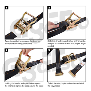4400lbs sangles de remorque de charge logistique sangle a cliquet e piste arrimage - Product Image 5