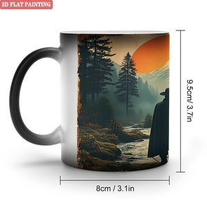 Mug à café et thé Simple Life Daily, noir givré, 11 oz, céramique, tasse à changement de couleur activée par la chaleur - Product Image 1