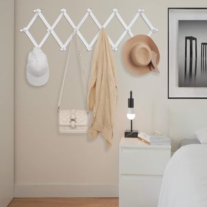 Tenture murale en accordéon à 16 crochets, porte-manteau extensible en bois pour chapeaux casquettes de baseball tasses à café bijoux - Product Image 5