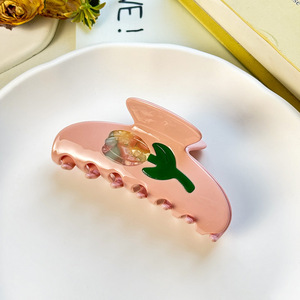 Pince à <span class=keywords><strong>cheveux</strong></span> en acétate de fleurs classique Qianjin, vaporisateur, créative, vente en gros pour femmes, logo écologique personnalisé, pinces à <span class=keywords><strong>cheveux</strong></span> - Product Image 3