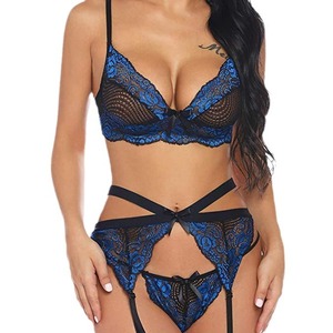 Nuevo sujetador sexy con encaje de pestañas para mujer, lencería transparente, conjunto erótico seductor con cuello halter en V profundo, importado de comercio exterior. - Product Image 5