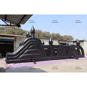 Pista de Obstáculos Inflable Negra Grande Comercial para Eventos de Equipo, Alquiler para Fiestas y Parques de Diversiones - Product Image 4