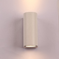 Applique murale extérieure/intérieure en aluminium noir IP65 étanche, éclairage haut/bas réglable, LED GU10 dimmable, diffuseur en verre trempé