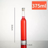 Bouteilles de vin et de liqueur en verre super flint transparent, capacité 200ml, 375ml, 500ml, 750ml, 1000ml, bouchon en liège, sérigraphie, logo personnalisé, CE