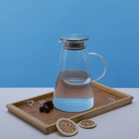 Bouilloire à thé triangulaire en verre borosilicate grand format, prix d'usine, blanc froid, écologique, double température chaud/froid, logo personnalisé, pour la maison