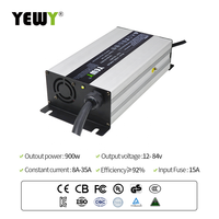 Chargeur de batterie étanche, série 900W 12V 40a 36V 20a 48V 15a 60V 12a 72V 10a li-on Lifepo4