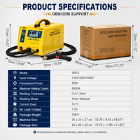 Soudeuse par points 6800A pour débosselage, machine de réparation de carrosserie 90ES pour panneaux en acier avec kit de soudage par points