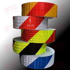 Giá Rẻ Giá Micro Lăng Kính Xe Tải Cơ Thể Dính Tổ Ong Cảnh Báo Băng Sticker Đen Twill/Mũi Tên Retro PVC Băng Phản Quang - Product Image 1