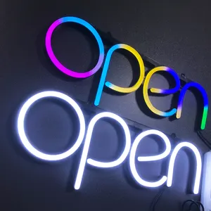 Factory Direct 5V USB Open Neon Sign Lights Panneaux publicitaires Full Color Neon Sign Logo personnalisé