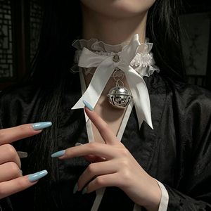 White And Black Bell Choker With <b>Bow</b> Lace Decoration For Women Party Fashion Accessory - Product Image 1