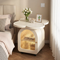 Table d'appoint mobile en fer forgé motif trèfle à quatre feuilles, meuble de rangement créatif pour canapé et chevet, armoire d'appoint pour chambre à coucher