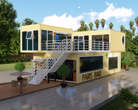 Bureau préfabriqué en acier de luxe à l'épreuve des ouragans pour l'extérieur pour la plage Villa familiale plate maison luxe détachable en usine