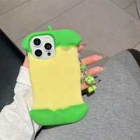 Coque de téléphone 3D amusante en forme de noyau de pomme ancien, compatible avec iPhone 16 ProMax, iPhone 11, iPhone 15 Plus, iPhone 12, en silicone souple