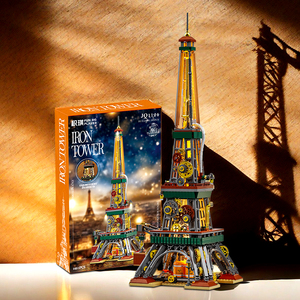 JQ1117 Paris <strong>Eiffel</strong> <strong>Tower</strong> Semi Mechanical Cyberpunk Style Puzzle Science and Education Building Blocks Building Street View - Product Image 4
