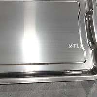Plateau rectangulaire en acier inoxydable 410, plateau de service en métal, plateau de cuisson pour la cuisine, pour restaurant et usage domestique