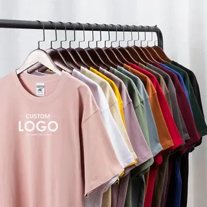 Hochwertige 280g/m² T-Shirt aus 100% Baumwolle Benutzer definiertes Logo Blank Plain Übergroße Herren-T-Shirts Schwarzes schulter freies T-Shirt