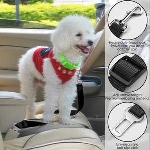 Cinturón de Seguridad para Mascotas de Nailon, Cinturón de Seguridad para Perros con Hebilla para Asiento de Coche, con Decoración de Cintas, Correa de Tracción para la Seguridad del Perro - Product Image 5