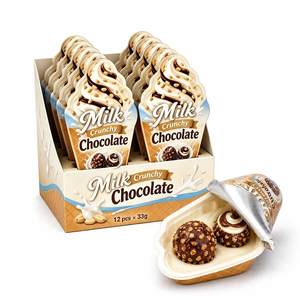 Bonbons au chocolat blanc croquant Bestar Milk Crunchy Chocolate Ball <span class=keywords><strong>Capsule</strong></span> 33g, vente en gros, boîte de bonbons pour enfants - Product Image 1