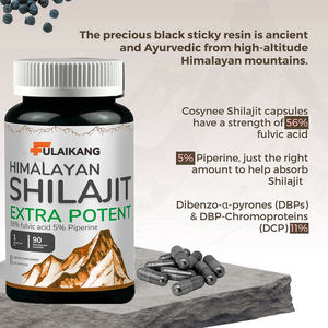 Kapsul Ekstrak Asam Fulvat Shilajit Vegan Non-GMO Label Pribadi OEM 90 Kapsul Suplemen Dewasa Pendukung Energi 2 Kapsul - Product Image 4