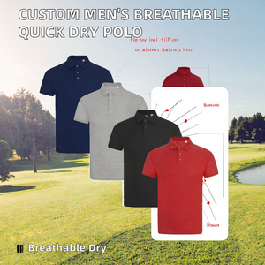 Camisas de Golf Bordadas Personalizadas para Hombre, de Poliéster Puro, Casuales, para Uso Diario, Transpirables, de Secado Rápido, con Cuello de Solapa Suave, Venta al Por Mayor - Product Image 2