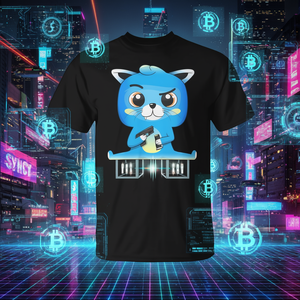 Camiseta Coleccionable del Juego KittyCash Skycoin Synth Cat Gun Blockchain - Product Image 3