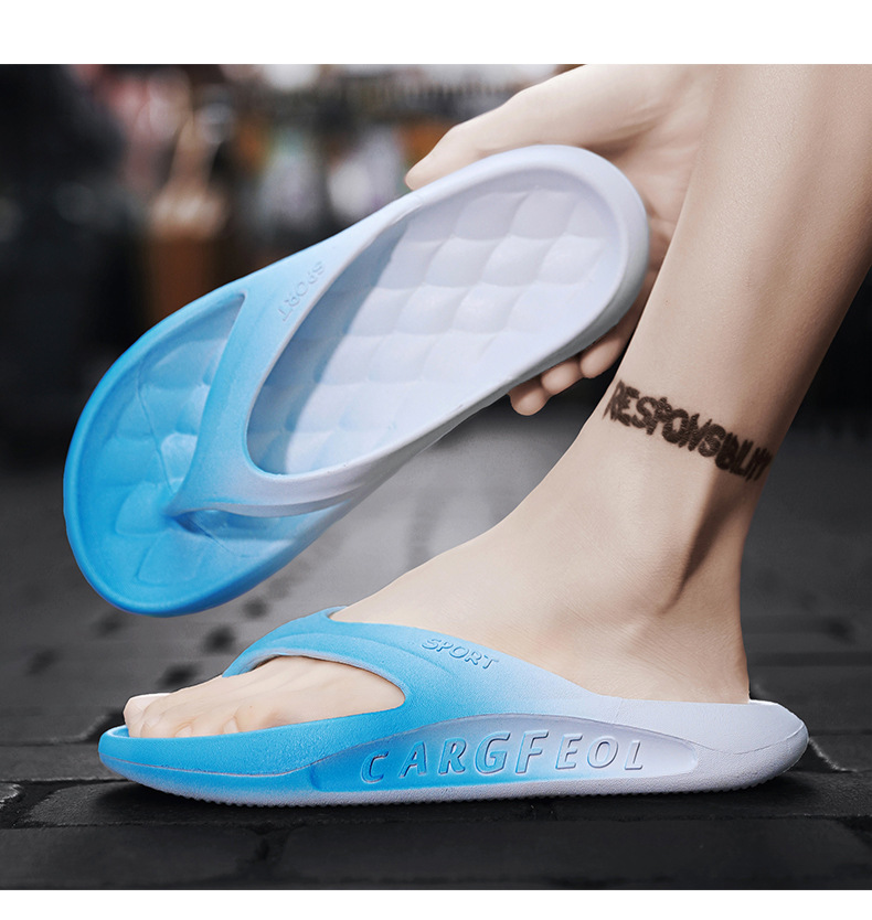 Fashion New Gradient Color EVA Men Filp Flops Slippers Foam Summer Beach Shoes