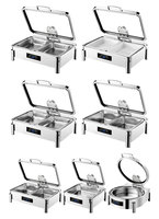 Chauffe-plats hydraulique visible de forme ronde en acier inoxydable Autres fournitures pour hôtels et restaurants Ensemble de buffet Chauffe-plats Restauration