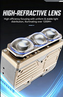 Phare avant de voiture S3P 95 Watt 12V tout-terrain 6000K Bi LED CSP étanche à trois lentilles pour grille de calandre