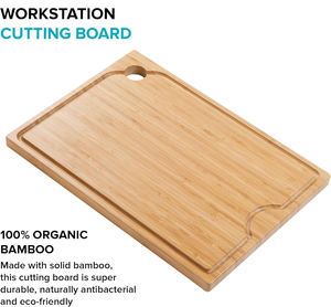 Tabla de cortar de bambú personalizada <span class=keywords><strong>para</strong></span> encimera, tabla de charcutería de madera con orificio <span class=keywords><strong>para</strong></span> colgar y ranura <span class=keywords><strong>para</strong></span> jugos <span class=keywords><strong>para</strong></span> encimera de cocina - Product Image 4