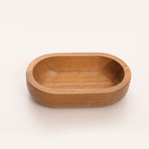 FORHER Großhandel Ovale Holz-Teigschüsseln Rustikales Tablett Handgeschnitzte Große Teigschüssel Kerzenhalter Lange Holz-Kerzenhalter zur Dekoration - Product Image 2