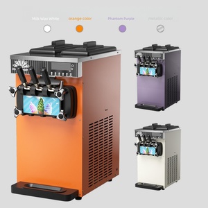 <span class=keywords><strong>Machine</strong></span> <span class=keywords><strong>à</strong></span> glace verticale en acier inoxydable, 3 saveurs, glace <span class=keywords><strong>molle</strong></span>, pré-refroidissement automatique, grande capacité, stand mobile - Product Image 5