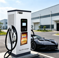 Chargeur rapide DC pour véhicules électriques 40 kW à fonctionnement silencieux avec CCS2 et ventilateur à faible bruit pour les parkings d'hôpitaux et de cliniques