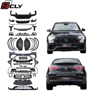 Kit carrosserie CLY pour <span class=keywords><strong>Mercedes</strong></span> Benz GLC Coupé X253 Facelift GLC63 <span class=keywords><strong>AMG</strong></span> Upgrade New Bodykit avant pare-chocs passage de roue grille de phare - Product Image 1