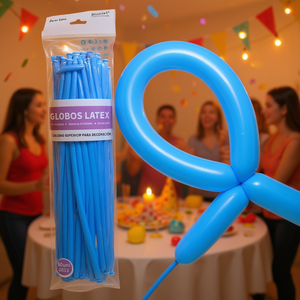 Ballons en latex Party Love 260s bleus 50 pièces en forme de chiffres pour décoration de fête d'anniversaire jetables pour enfants - Product Image 4