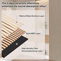 Panneaux muraux en placage de bois massif Mur à lattes MDF en chêne naturel pour l'insonorisation et la décoration intérieure des repas modernes