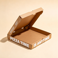 Boîte à pizza en carton ondulé kraft personnalisée avec impression sur mesure, livraison rapide en 72h, boîte de livraison imperméable de qualité alimentaire