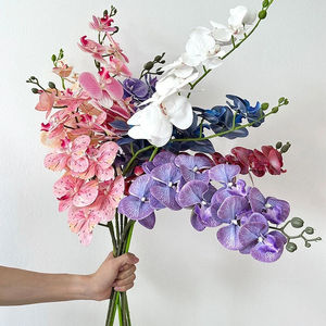 Vente en gros de 9 têtes <span class=keywords><strong>d</strong></span>'orchidées artificielles Phalaenopsis en impression 3D, orchidées au toucher réel, fleurs <span class=keywords><strong>d</strong></span>écoratives pour mariage - Product Image 1