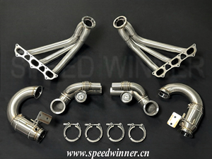 Sistema de Escape de Acero Inoxidable 304 Estilo Nuevo SpeedWinner, Tubo en Y + Colectores + Catalizador para 991.1 991.2 GT3/GT3 RS - Product Image 2